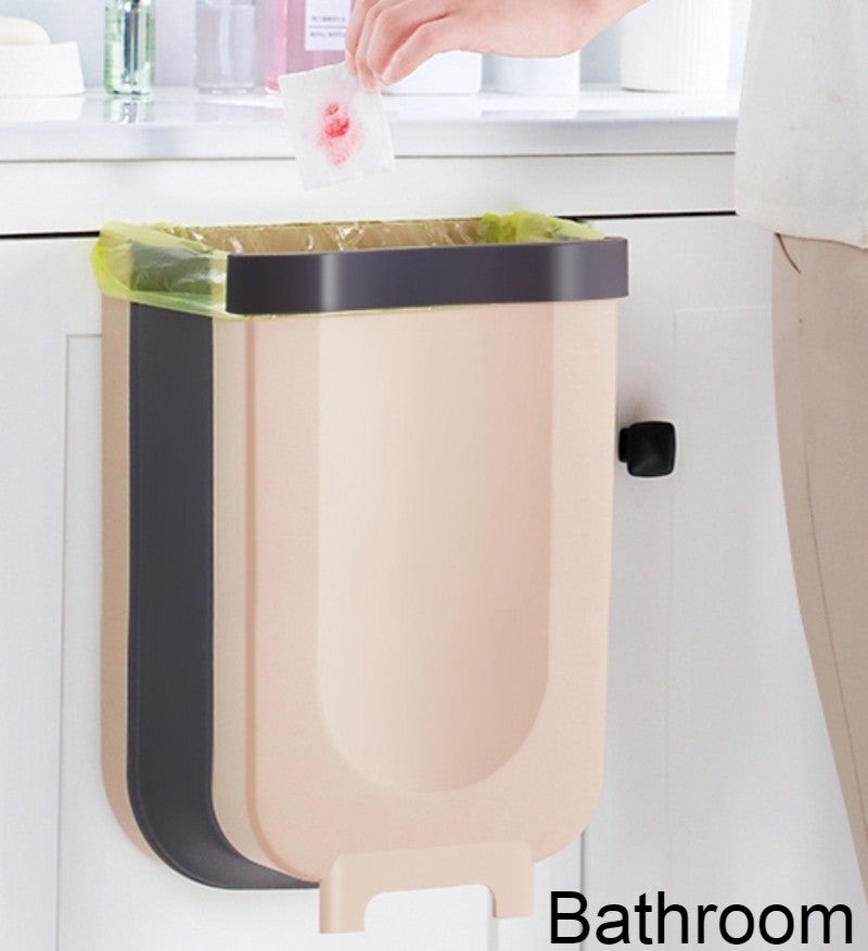 JDEFEG Simple Human P Bags Hanging Folding Mini Can for Kitchen Cabinet  Door Small Collapsible Garbage Under Sink Wall Mounted Folding Waste Mini  Garbage Container for Cabinet 13 Can Bags Bronze 