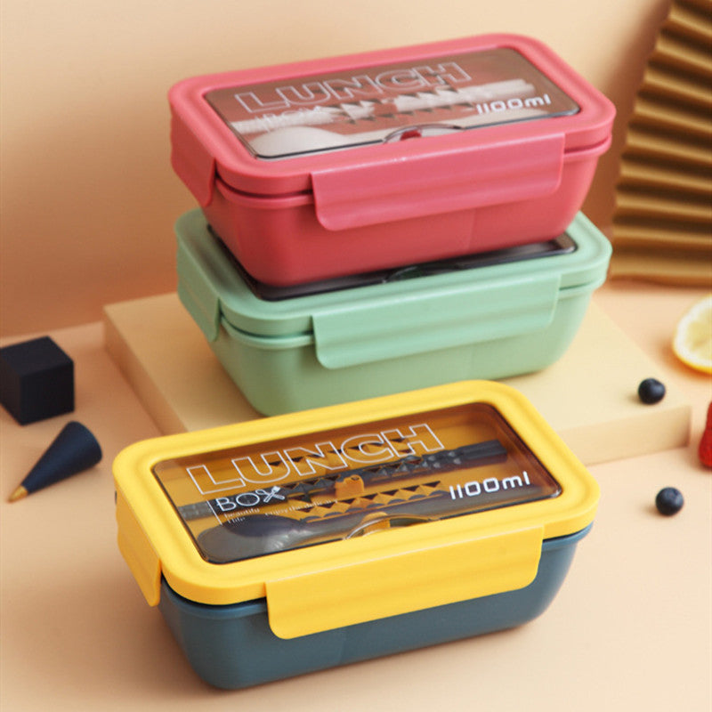 Bento Box with 2 Compartments, Chopsticks, Spoon, Phone Holder, Silico ...