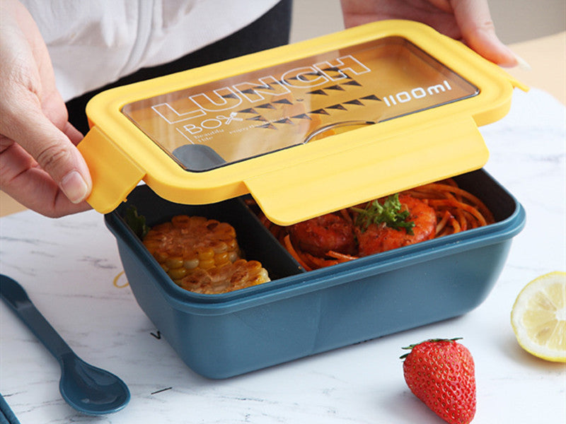 Bento Box with 2 Compartments, Chopsticks, Spoon, Phone Holder, Silico ...