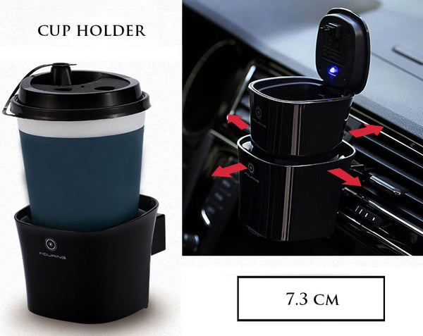 Solar-powered Smokeless Car Ashtray & Cup Holder - Perfect Addition to ...