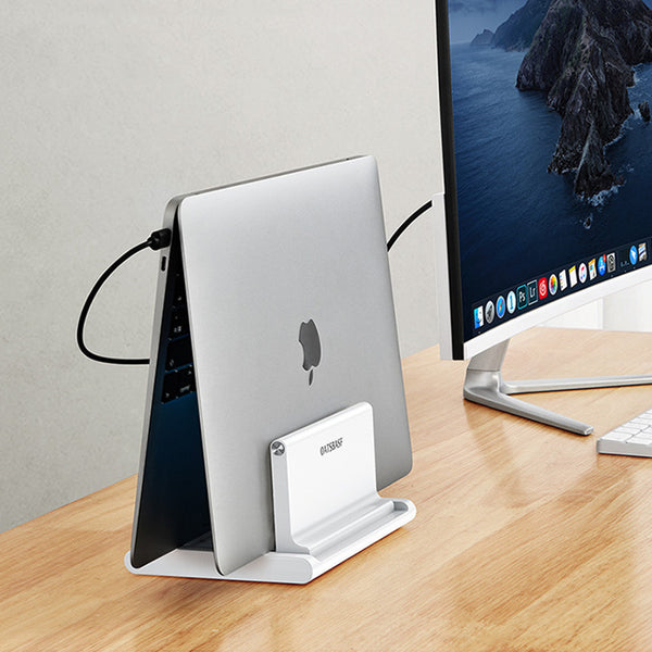 Vertical Laptop Stand, with Extra Phone/Tablet Holder,  for Home & Office