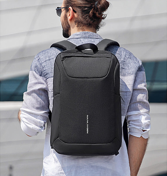 Waterproof Large-Capacity Backpack, with USB Charging Port, Smooth Zip ...