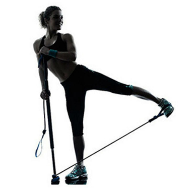 8in1 Portable Pilates Bar Kit with Resistance Band, Foot Loop, Ideal