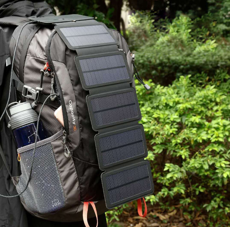 Portable Solar Power Bank With 5 Foldable Solar Panels, Faster Than Yo