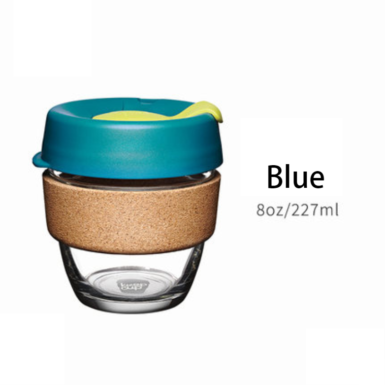 Reusable And Portable Glass Coffee Cup With Lid And Sleeve For Home Trav