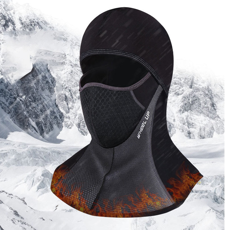 2-in-1 Windproof Thermal Fleece Full Face Mask & Head Hood for Motorcy ...