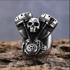 "Bone Crusher" - V Twin & Skull Ring