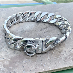 “Dog Collar” - Silver - Sanity's Bad Ass Custom - 1" wide - D81