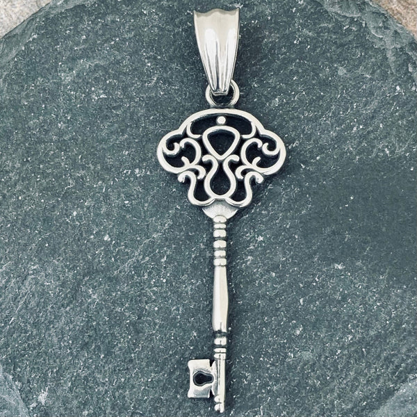 Necklace | Skeleton Key & Classic Rope Chain | Sanity Jewelry 4mm 20” Rope Necklace