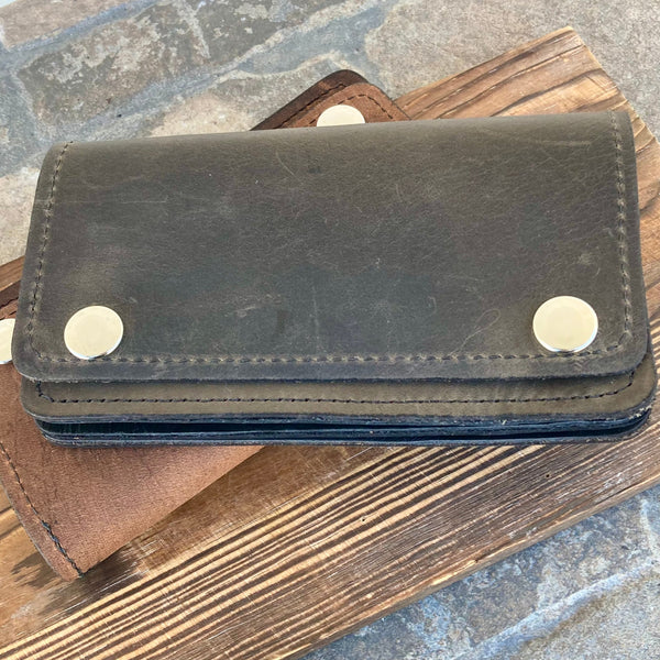 Leather Biker Wallet - for The Road Ahead, Black