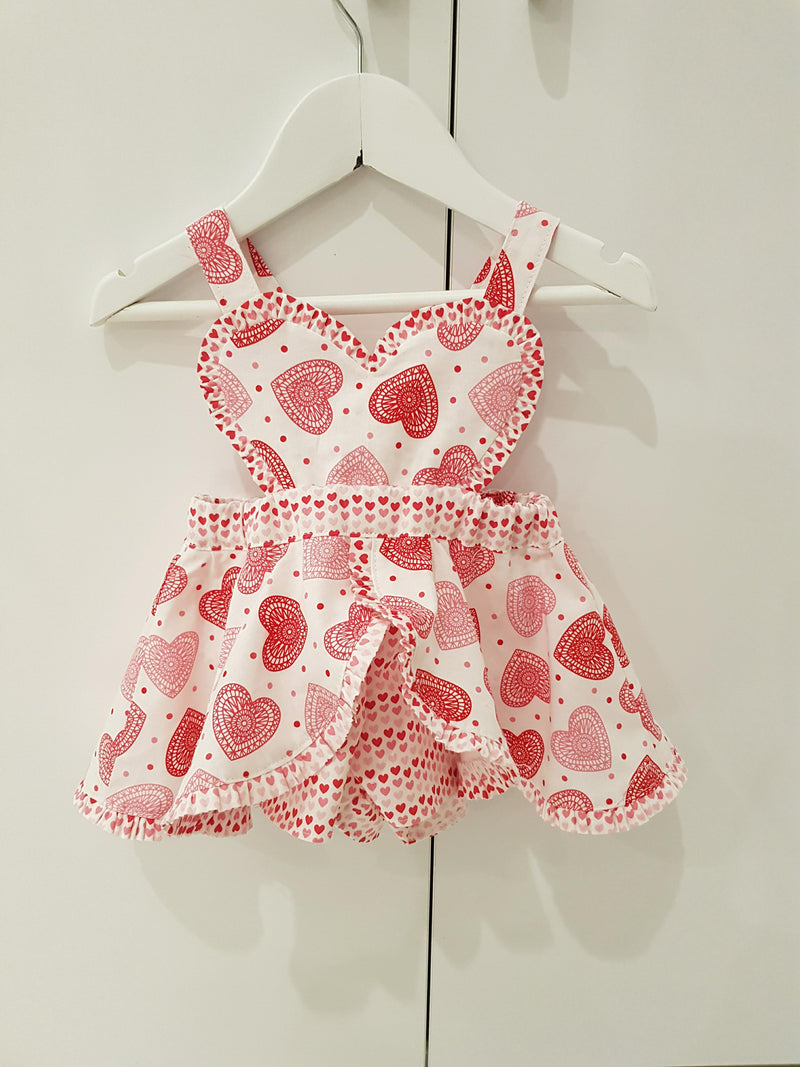 heart pinafore dress