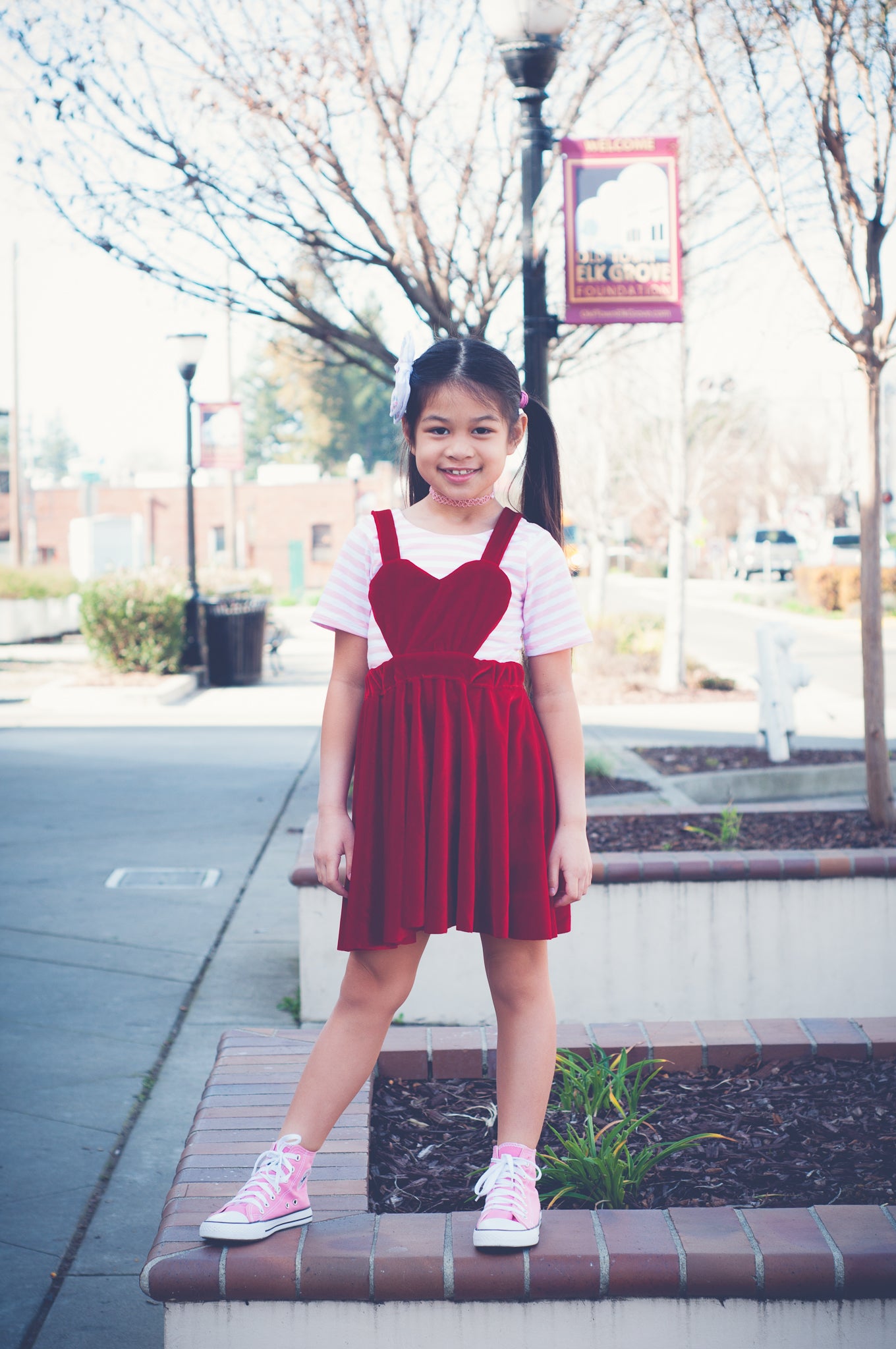 heart pinafore dress