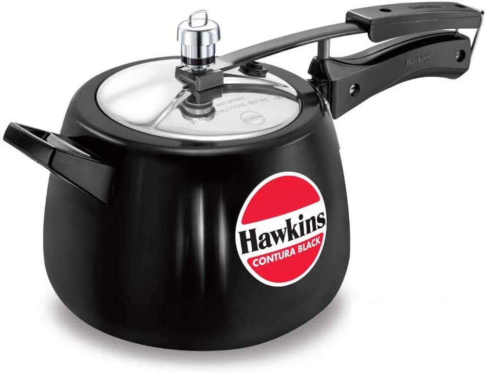 Hawkins CB40 Hard Anodised Pressure Cooker 4-Liter Contura Black