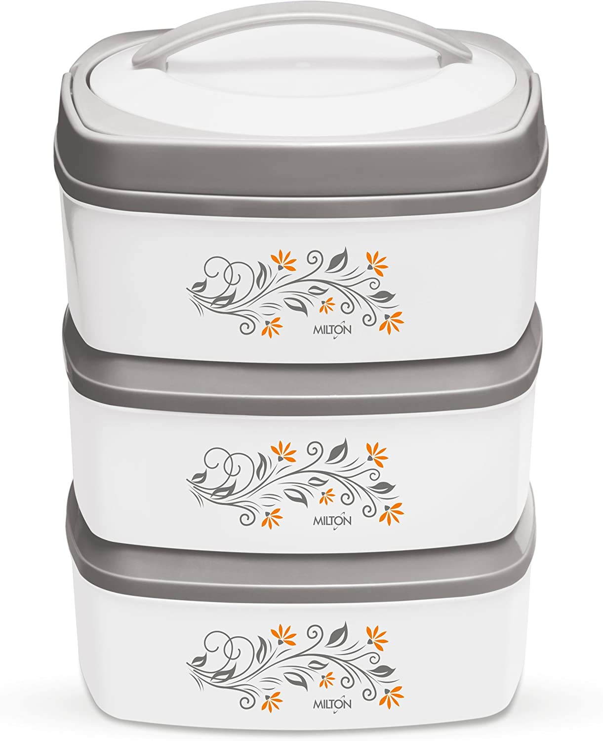 Pack of 3 Pcs Milton Hot Pot Set - White and Orange