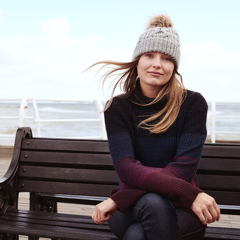 barbour cable knit hat