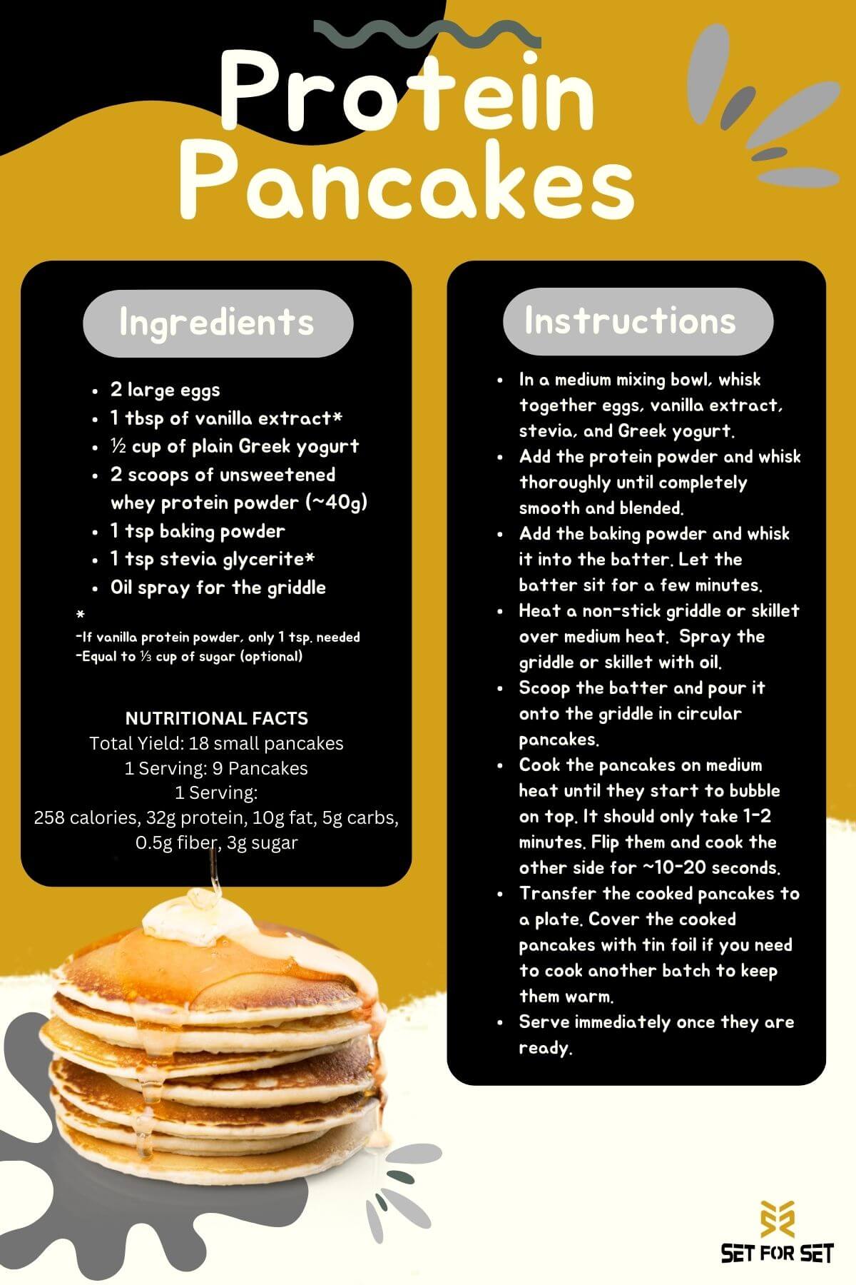 Protein Pancakes Recipe - 40 Grams of Protein! • Low Carb with
