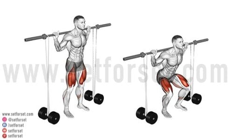 banded barbell squats