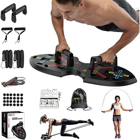 IRON CHEST MASTER Push Up Machine, At Home Fitness Equipment for Chest  Workouts, Push Up Board Includes Adjustable Resistance Bands and Unique  Fitness Program