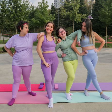 group of women at various fitness levels