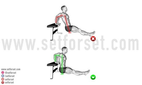 Bench dips - right vs wrong form