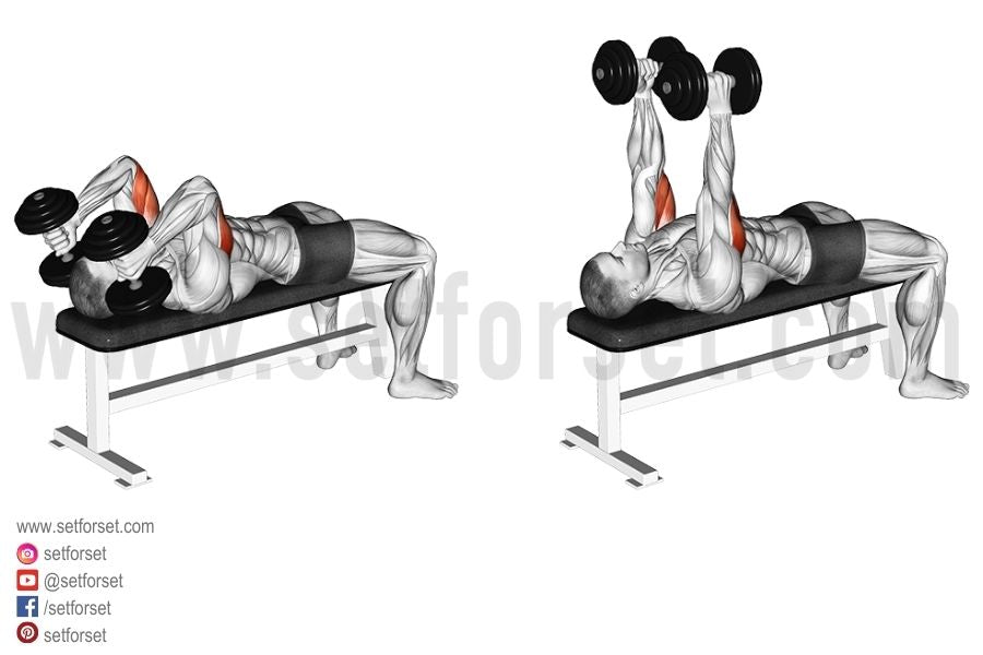 lying dumbbell triceps extension