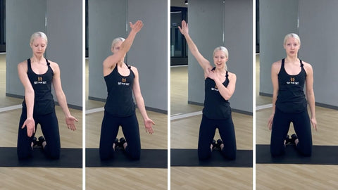 tall kneeling arm raise