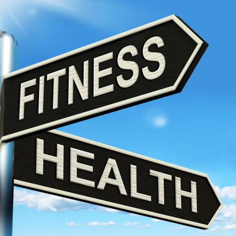 sign displaying fitness and health