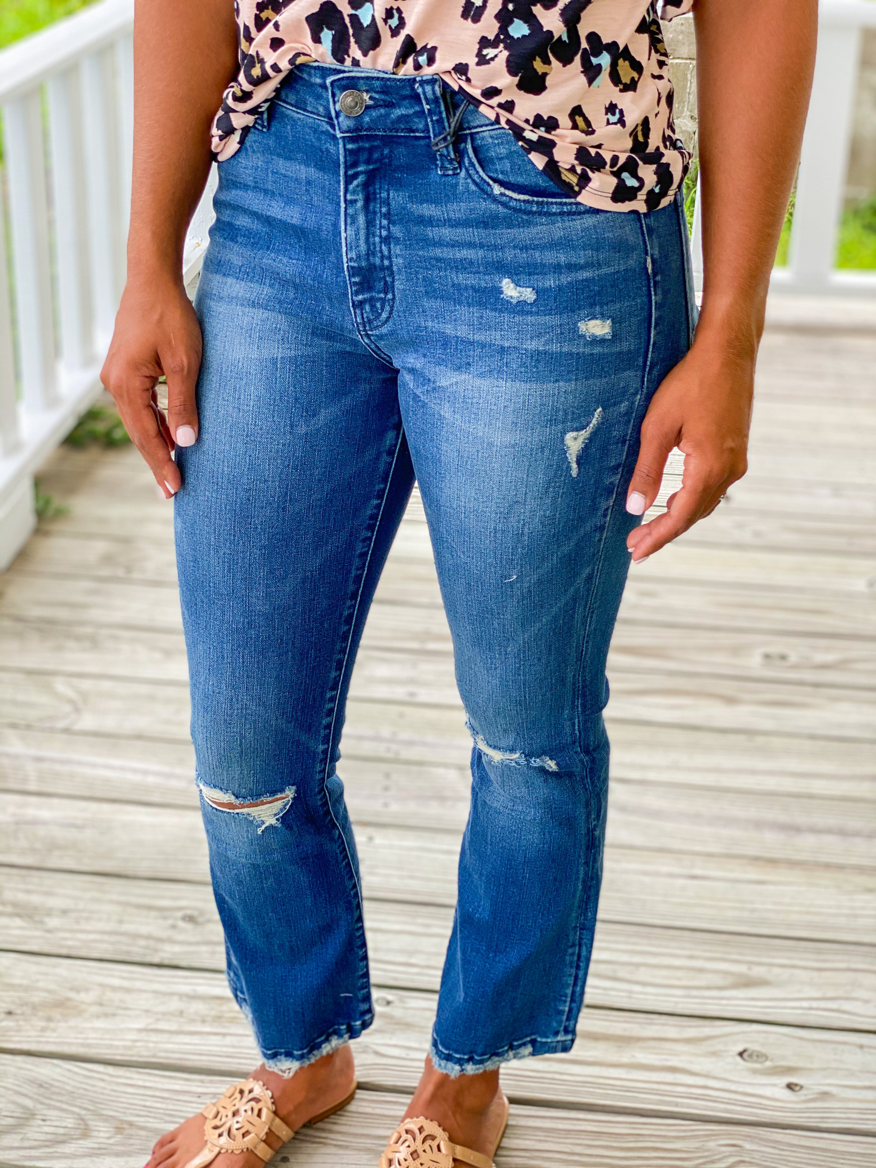 ankle length flare jeans