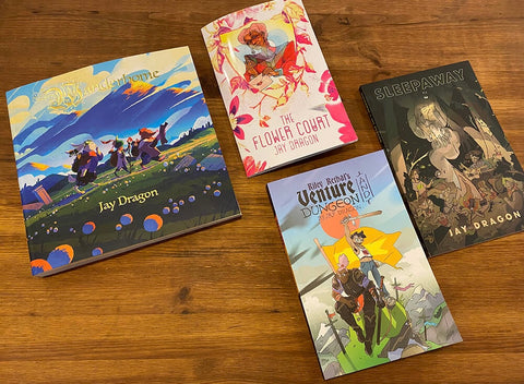 RPGs by Possum Creek Games: Wanderhome, The Flower Court, Venture & Dungeon and Sleepaway