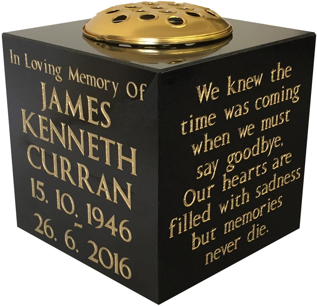 Black Granite Memorial Vase Choice Of 4 Sizes Memorial Stones Direct