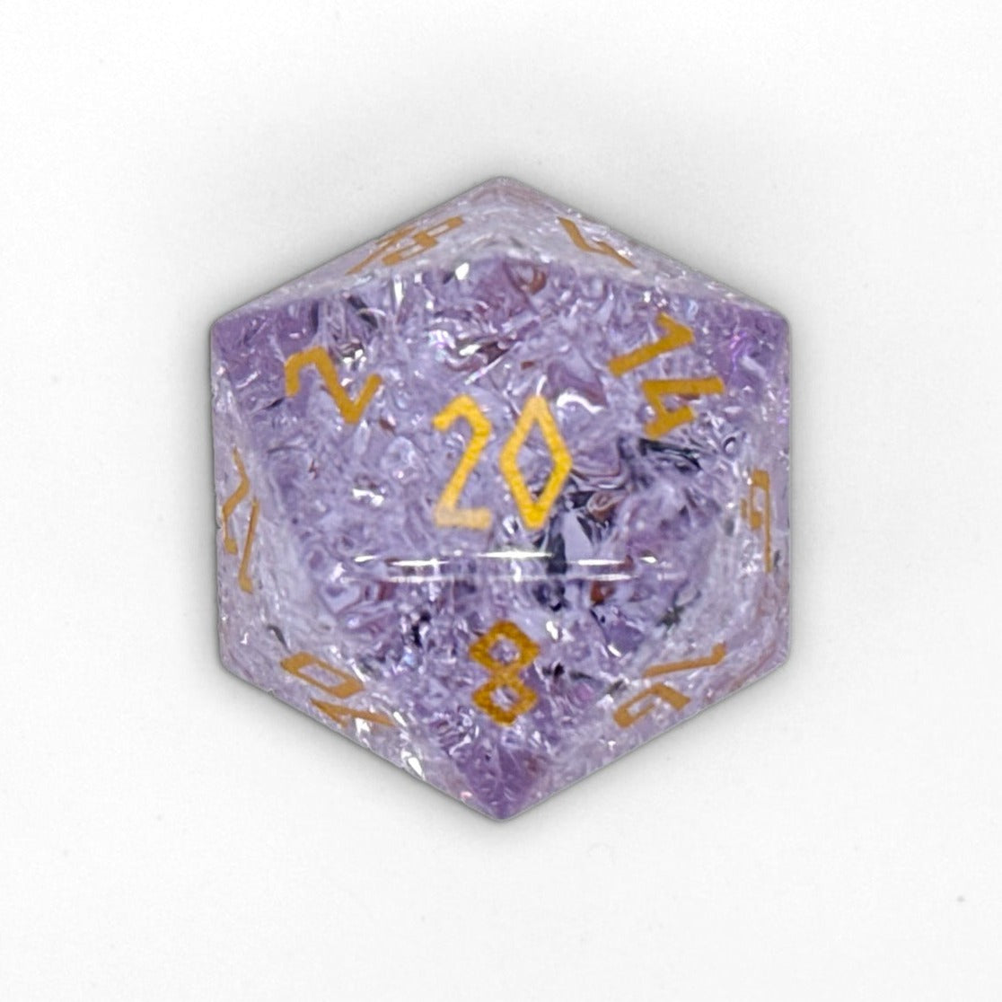 Lycanthrope Silver - Boulder® 45mm D20 Metal Dice - Norse Foundry