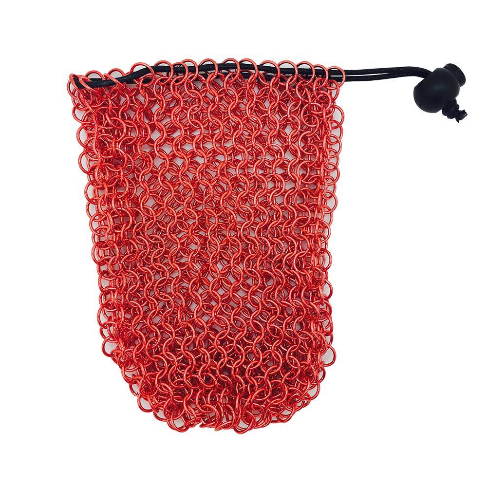 Stainless Steel Chainmail Dice Bag - Red by Norse Foundry-Norse Foundry-DND Dice-Polyhedral Dice-D20-Metal Dice-Precision Dice-Luxury Dice-Dungeons and Dragons-D&D-