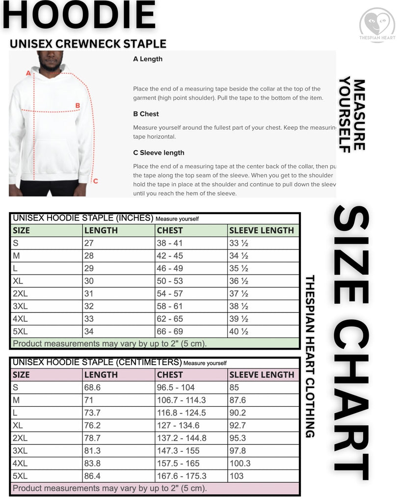 staple hoodie size chart