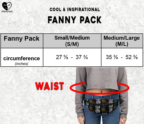 Size Chart Fanny Pack Thespian Heart Clothing