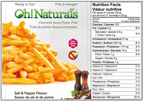 nutrition potato sweet french fries lime chili ingredients facts