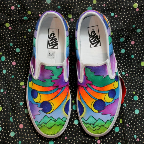 Total Solar Eclipse Vans for sale USA viewing event party Peter Max style April 8 2024