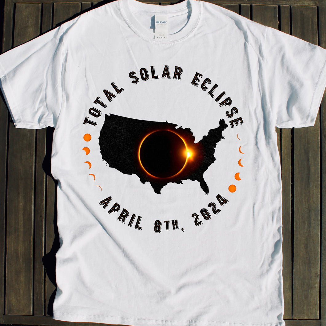 2024 Total Solar Eclipse Shirt USA MAP RAD Shirts Custom Printing