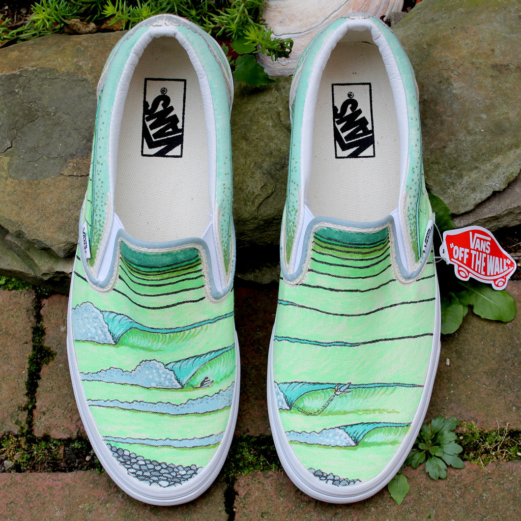 custom designed vans slip ons