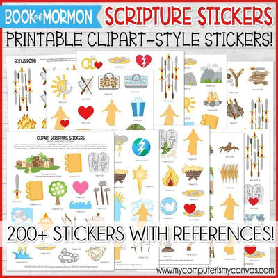 Book of Mormon Scripture Stickers {Clipart Style} PRINTABLE, My Computer  is My Canvas, Bloom to Balm