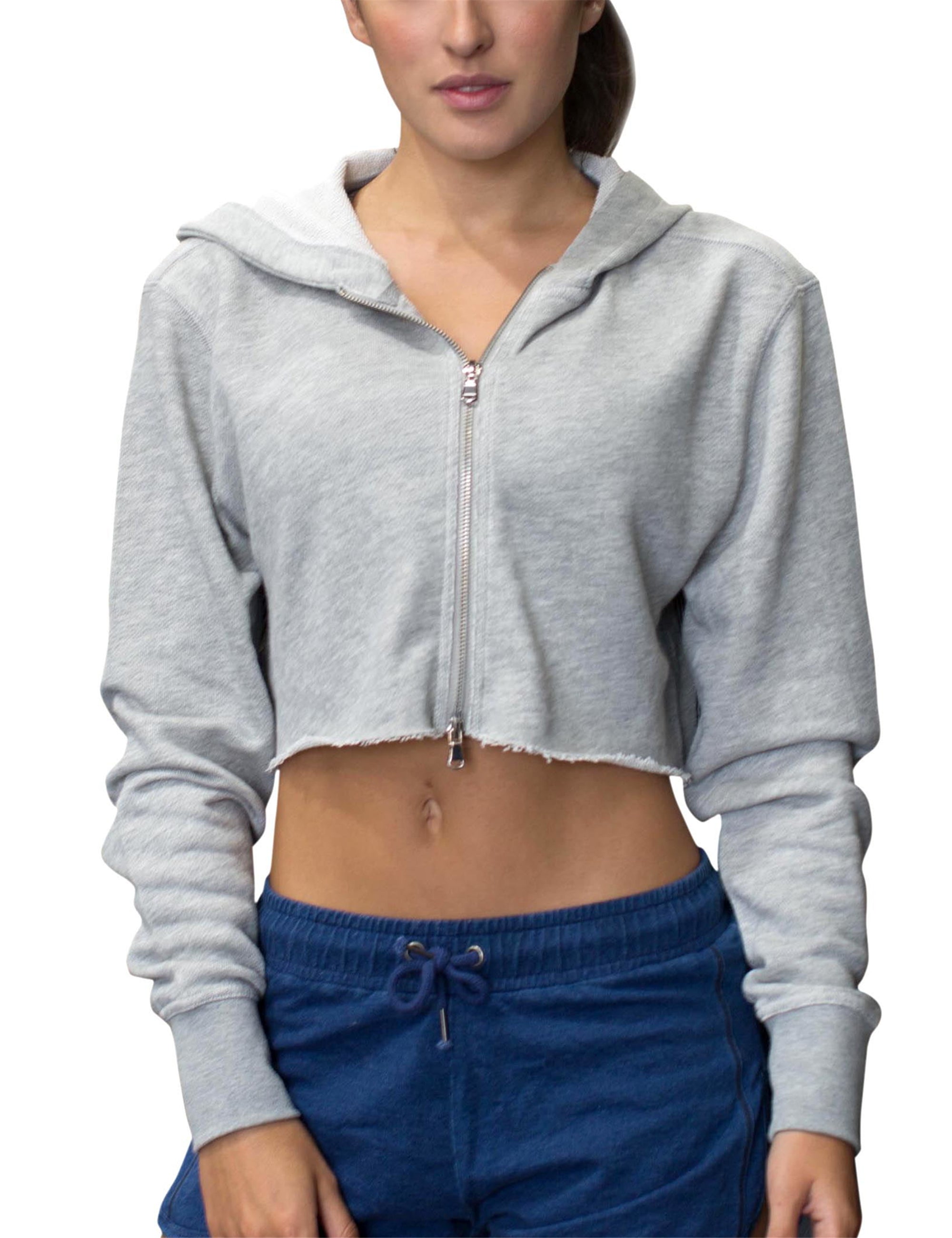 workout crop top hoodie