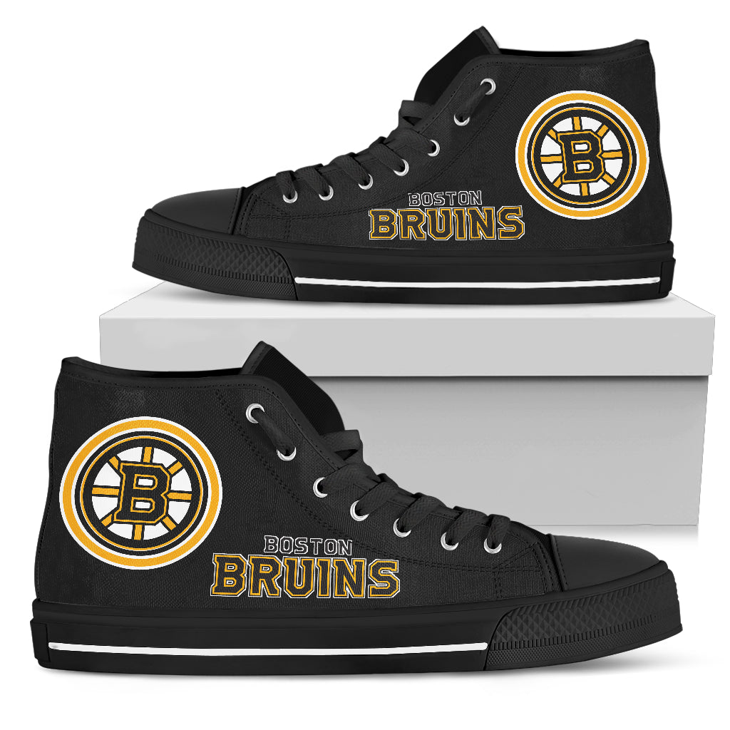 Circle Logo Boston Bruins High Top Shoes – Best Funny Store