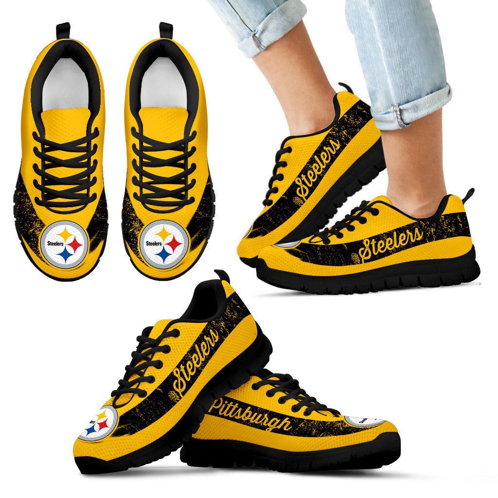 Single Line Logo Pittsburgh Steelers Sneakers – Best Funny Store