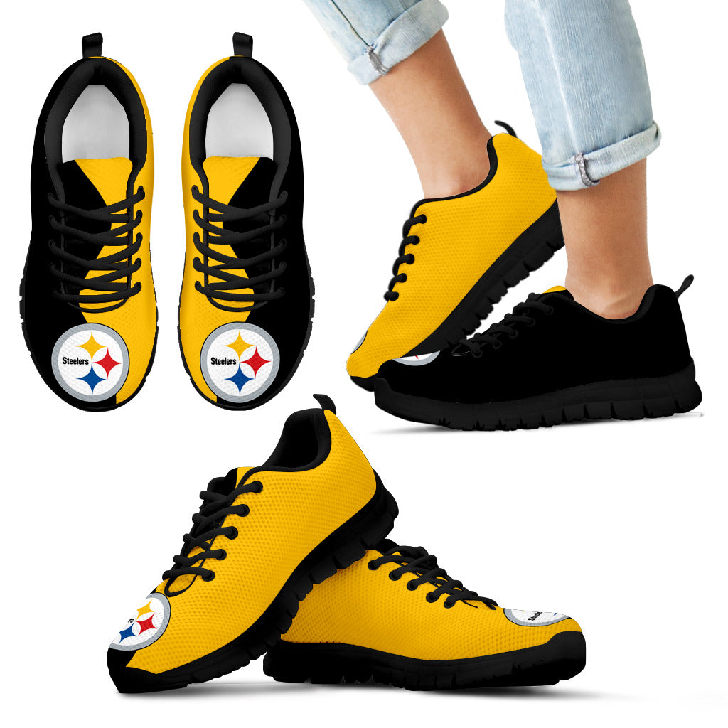 Two Colors Trending Lovely Pittsburgh Steelers Sneakers – Best Funny Store