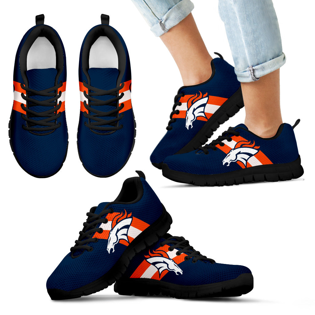 Three Colors Vertical Denver Broncos Sneakers - Best Funny ...