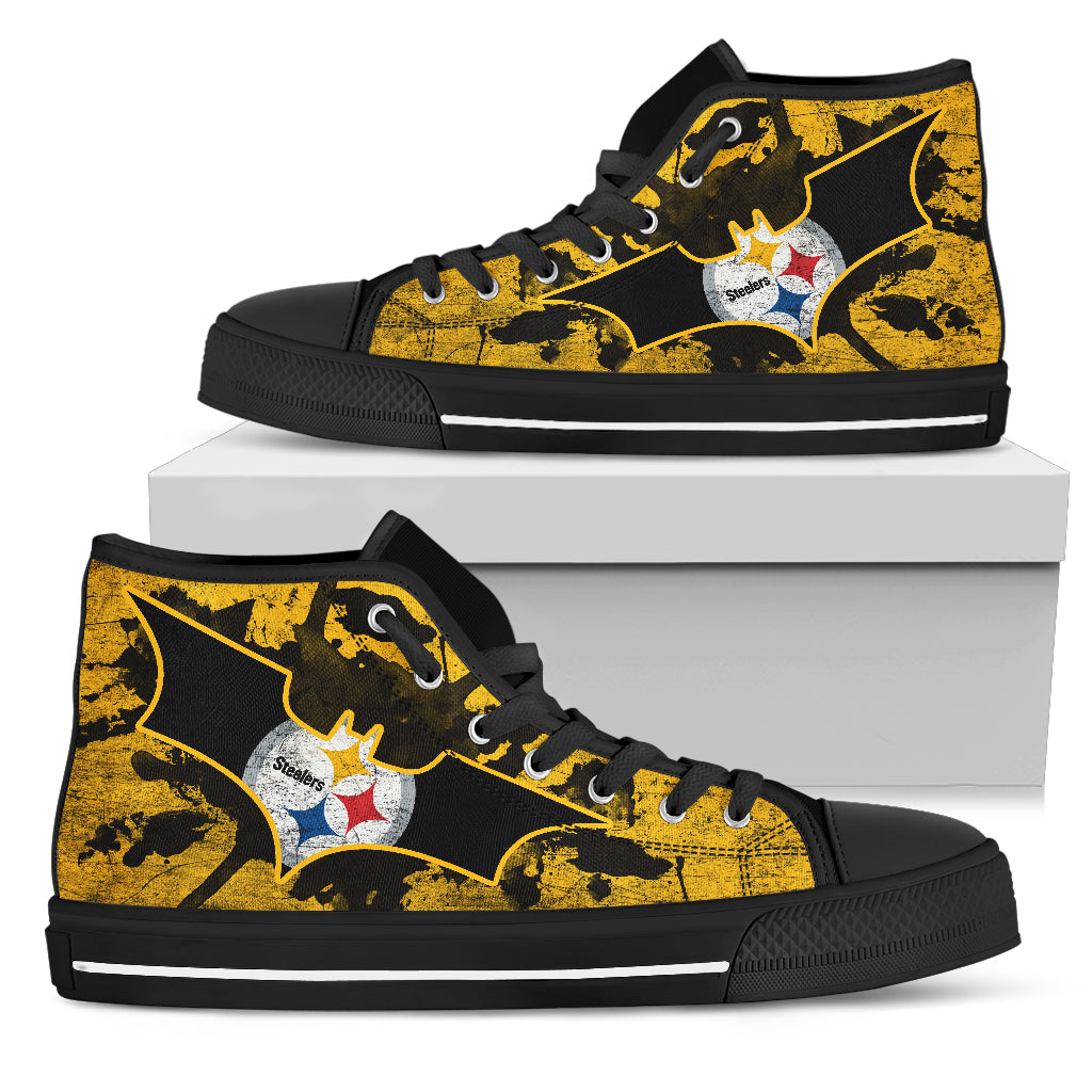 Batman Style Pittsburgh Steelers High Top Shoes – Best Funny Store