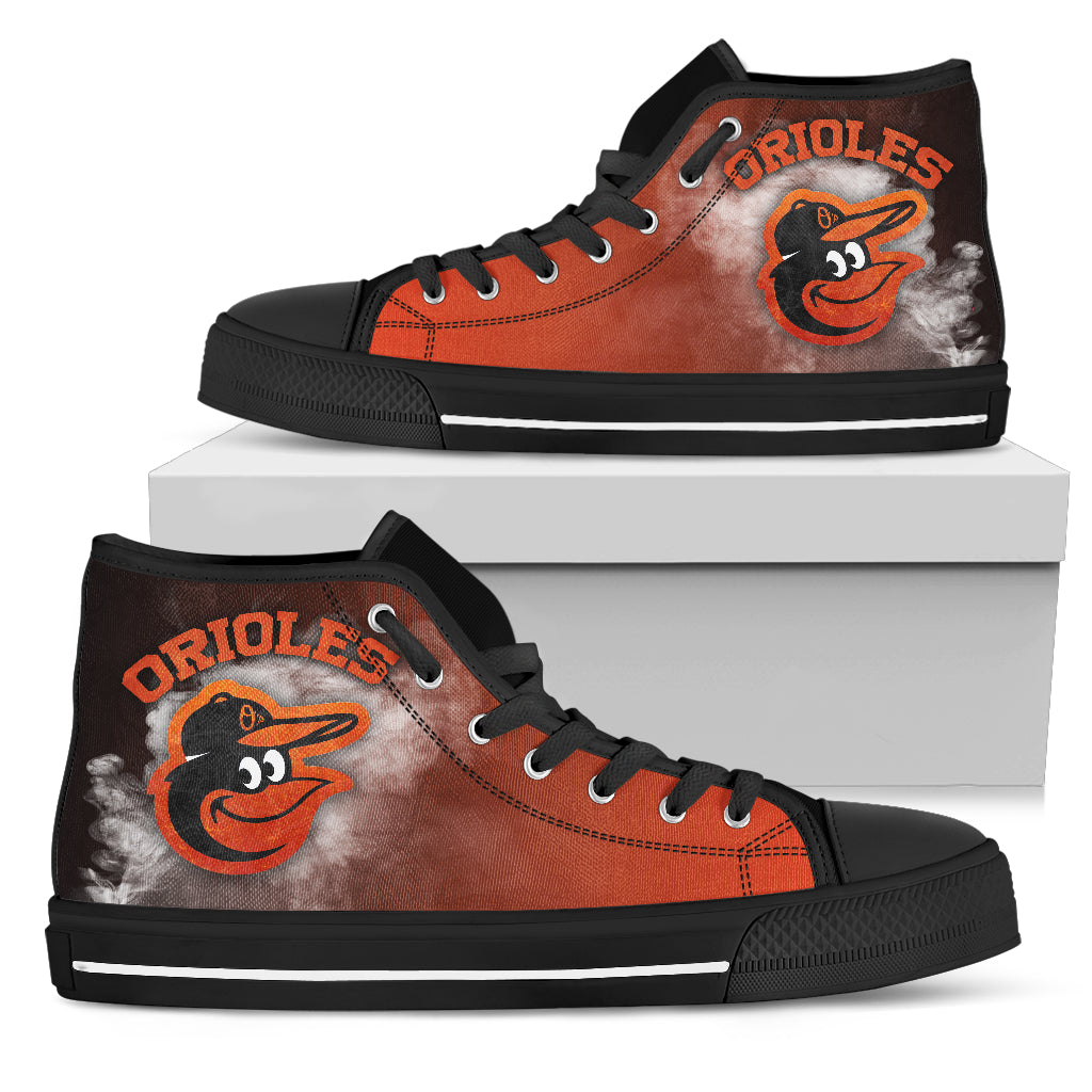 White Smoke Vintage Baltimore Orioles High Top Shoes – Best Funny Store