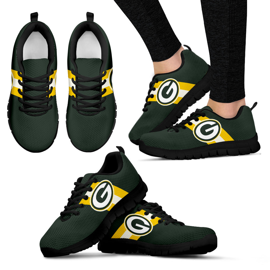 Three Colors Vertical Green Bay Packers Sneakers – Best Funny Store