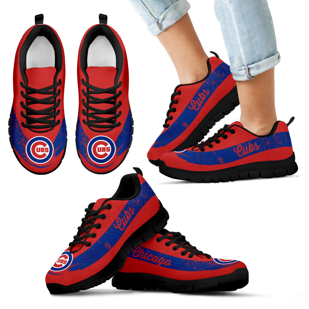 Single Line Logo Chicago Cubs Sneakers – Best Funny Store