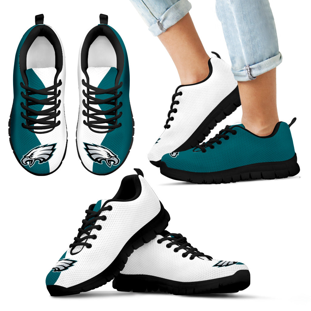 two color sneakers