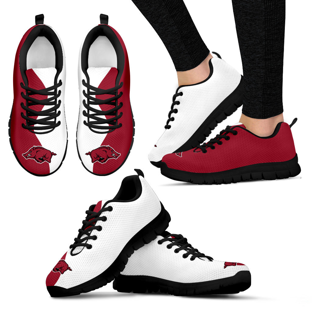 Two Colors Trending Lovely Arkansas Razorbacks Sneakers – Best Funny Store